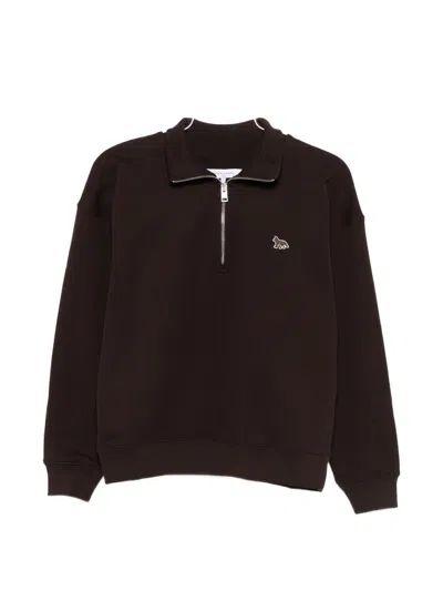 Maison Kitsuné Baby Fox Cotton Sweatshirt In Brown