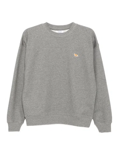 Maison Kitsuné Maison Kitsune' Baby Fox Cotton Sweatshirt In Gray
