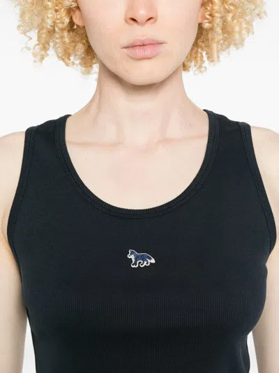 Maison Kitsuné Maison Kitsune' Baby Fox Cotton Tank Top In Blue