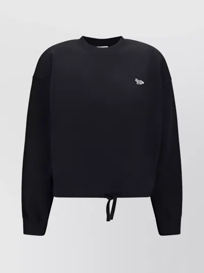 Maison Kitsuné Baby Fox Crewneck Sweatshirt In Black