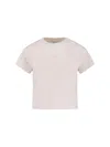 Maison Kitsuné Cropped Short Sleeve Crew Neck Top In Pink