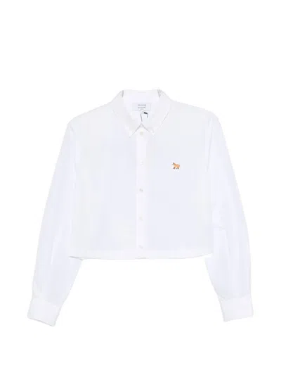 Maison Kitsuné Baby Fox Cropped Shirt In White