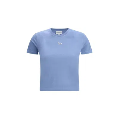 Maison Kitsuné Baby Fox Cropped T-shirt In Blue