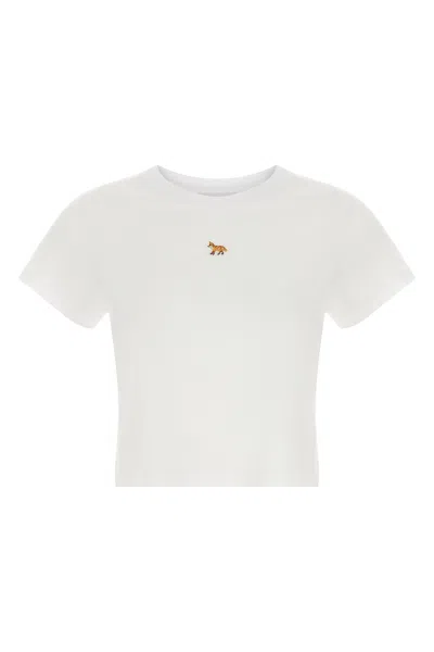 Maison Kitsuné Baby Fox Cropped T-shirt In White