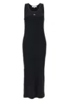 Maison Kitsuné Black Baby Fox Ribbed Tank Midi Dress In Black