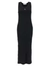 Maison Kitsuné Black Baby Fox Ribbed Tank Midi Dress In Black
