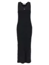 Maison Kitsuné Black Baby Fox Ribbed Tank Midi Dress In Black