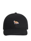 Maison Kitsuné Baby Fox Embroidered Cap In Black