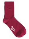 Maison Kitsuné Baby Fox Embroidered Socks In Red