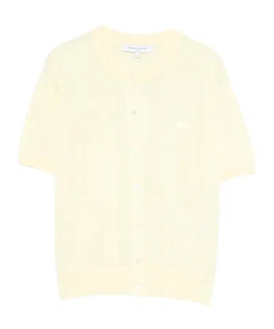 Maison Kitsuné Baby Fox Fine Merino Short Sleeve Cardigan In Pink