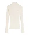 Maison Kitsuné Baby Fox Fine Wool Rib Turtleneck Jumper In Neutral