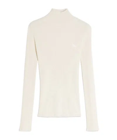 Maison Kitsuné Baby Fox Fine Wool Rib Turtleneck Jumper In Neutral