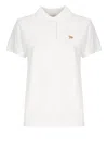 Maison Kitsuné Baby Fox Head Polo Shirt In White