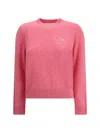Maison Kitsuné Baby Fox Lambswool Regular Jumper In Pink