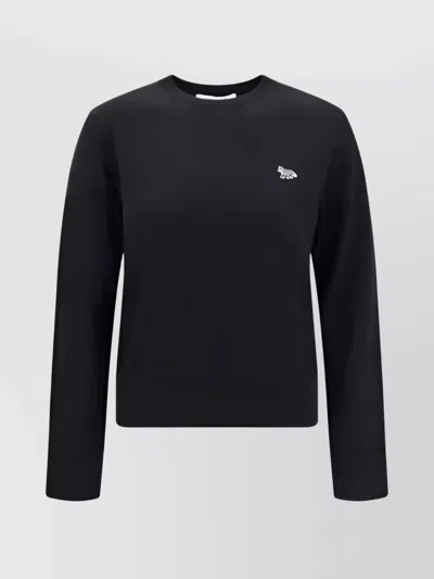 Maison Kitsuné Baby Fox Knit Jumper In Black