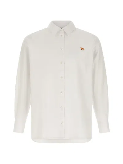 Maison Kitsuné Baby Fox Logo-patch Shirt In White