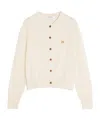 Maison Kitsuné Profile Fox-embroidered Button Cardigan In Neutral