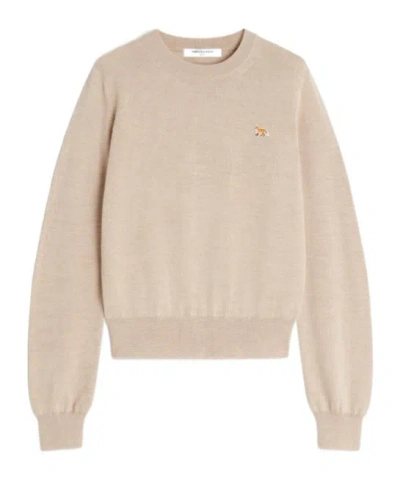 Maison Kitsuné Baby Fox Merino Regular Jumper In Neutral