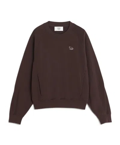Maison Kitsuné Baby Fox Open Pocket Sweatshirt In Brown