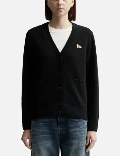 Maison Kitsuné Baby Fox Patch Boxy Cardigan In Black