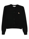 Maison Kitsuné Baby Fox Patch Cardigan In Black