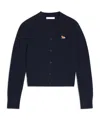 Maison Kitsuné Embroidered-logo Cardigans In Black