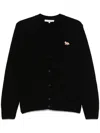 Maison Kitsuné Baby Fox-patch Cardigan In Black