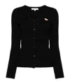 Maison Kitsuné "baby Fox Patch" Cardigan In Black