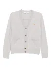 Maison Kitsuné Baby Fox Patch Cardigan In Gray