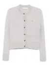 Maison Kitsuné Baby Fox Patch Cardigan In Gray