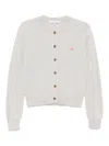 Maison Kitsuné Baby Fox Patch Cardigan In Gray