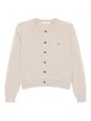 Maison Kitsuné Baby Fox Patch Cardigan In Neutral