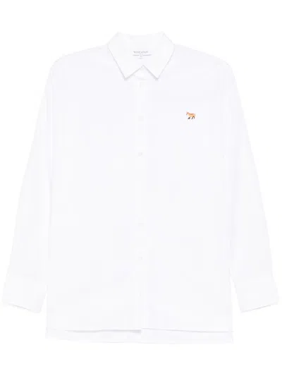 Maison Kitsuné Baby Fox Patch Classic Shirt In White