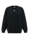 Maison Kitsuné Baby Fox-patch Crew-neck Sweatshirt In Black