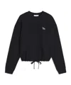Maison Kitsuné Baby Fox Patch Drawstring Comfort Sweatshirt In Black