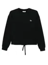 Maison Kitsuné Baby Fox Patch Drawstring Comfort Sweatshirt In Black