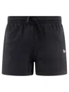 Maison Kitsuné Baby Fox-patch Drawstring Shorts In Black