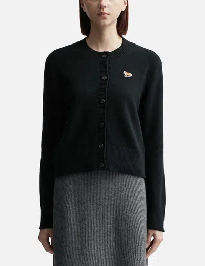 Maison Kitsuné Baby Fox Patch Fitted Cardigan In Black