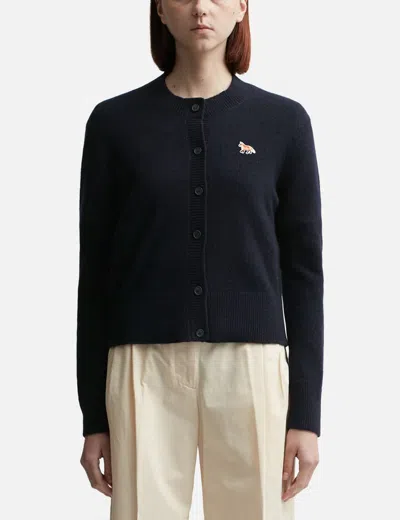 Maison Kitsuné Baby Fox Patch Fitted Cardigan In Blue