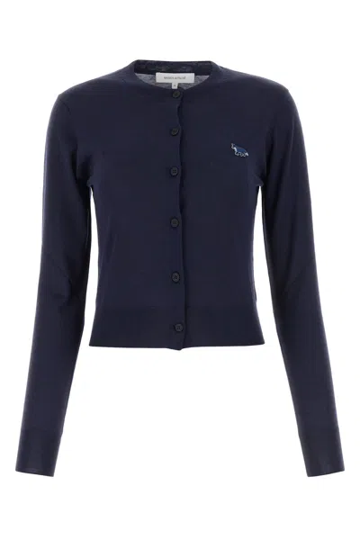 MAISON KITSUNÉ MAISON KITSUNE NAVY BLUE WOOL CARDIGAN