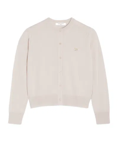 Maison Kitsuné Baby Fox Patch Regular Cardigan In White