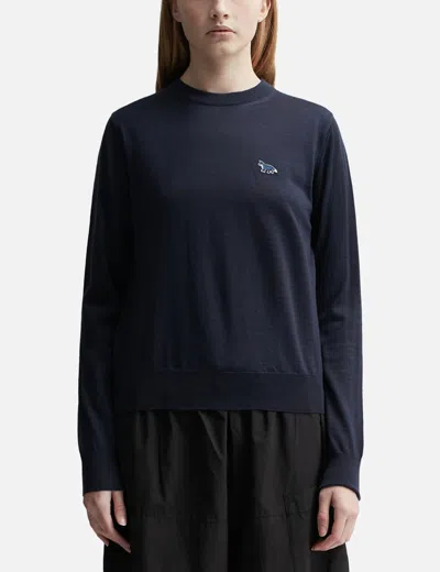 Maison Kitsuné W Baby Fox Patch Regular Jumper In Blue