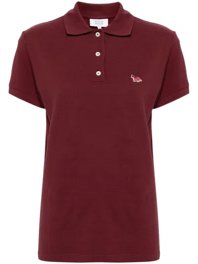 Maison Kitsuné Baby Fox Patch Regular Polo In Purple