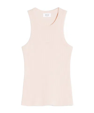 Maison Kitsuné Baby Fox Patch Ribbed Tank Top In Pink