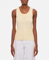 Maison Kitsuné Baby Fox Patch Ribbed Tank Top In Grey