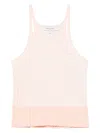 Maison Kitsuné Ribbed Tank Top With Baby Fox Applique In Pink