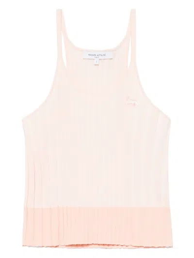 MAISON KITSUNÉ BABY FOX-PATCH RIBBED TANK TOP