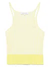 Maison Kitsuné Baby Fox-patch Ribbed Tank Top In Yellow