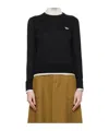 Maison Kitsuné Black Baby Fox Patch Regular Sweater In Black