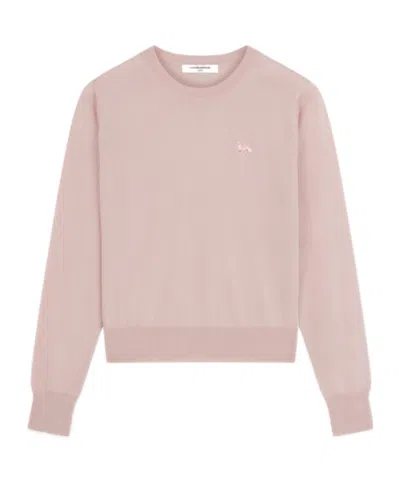 Maison Kitsuné Baby Fox Patch Sweater In Nude